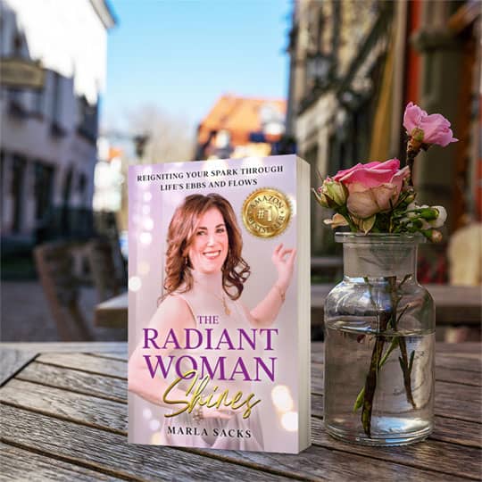 Book Cover + Flowers Vase - The Radiant Woman Shines
